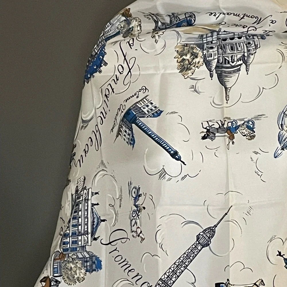 Rare Vintage Paris Souvenir Scarf Unworn Near Mint Condition 31 In - Picture 5 of 10